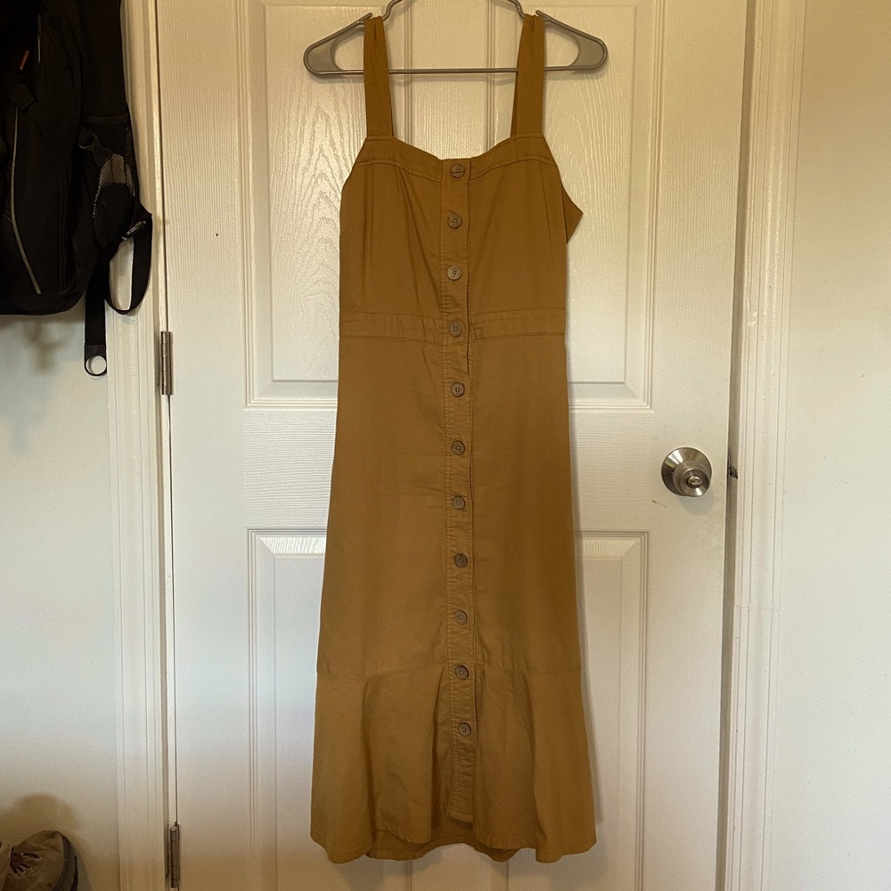 Full Button Down Tie-Back Dress